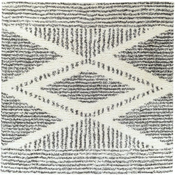 Livabliss Argentia Cream/Charcoal 8 ft. Square Indoor Area Rug