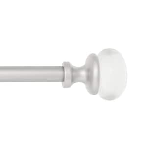 Fast Fit Easy Install Shania 66 in. - 120 in. Adjustable Single Curtain Rod 5/8 in. Dia., Brushed Nickel with Finials