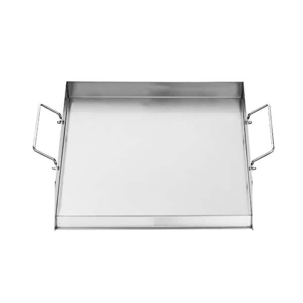 SKYSHALO Stainless Steel Griddle, Gas Grill Griddle for BBQ Grill, Teppanyaki, 18x16 in. Universal Flat Top Rectangular Plate