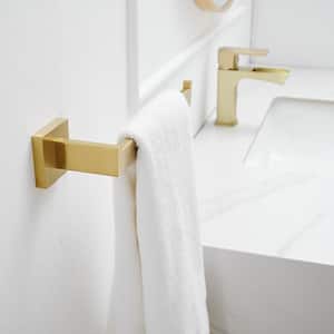 Bathroom Hardware Set 4-Piece Bath Hardware Set with Towel Bar, Robe Hook, Toilet Paper Holder in Brushed Gold
