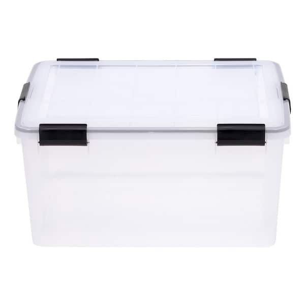 IRIS 3-Pack Stack and Pull Large 18-Gallons (70-Quart) Clear Tote with  Latching Lid at