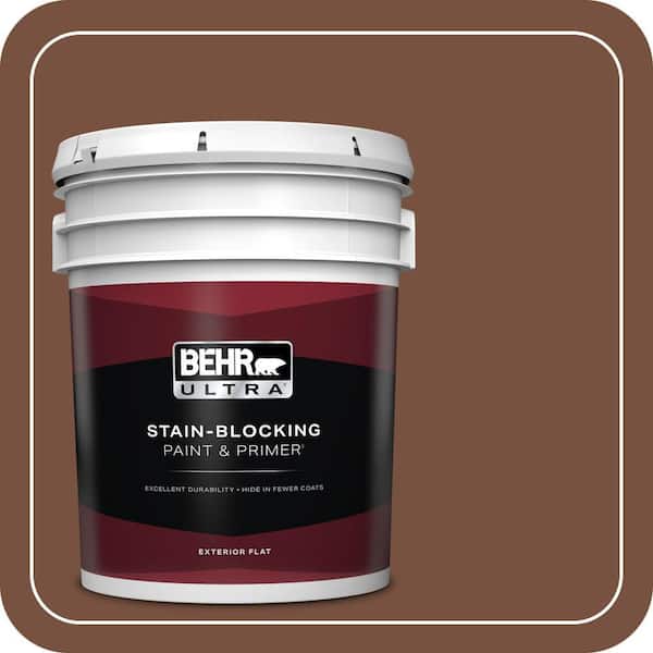 BEHR ULTRA 5 gal. #240F-7 Root Beer Flat Exterior Paint & Primer