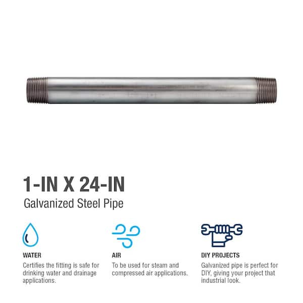 1 in. x 24 in. Galvanized Steel Pipe 1 in. x 24 in. Galvanized Steel Pipe