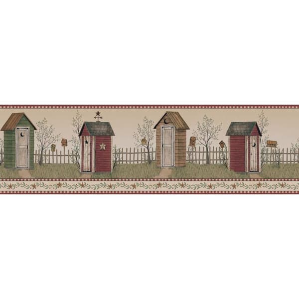 York Wallcoverings Inspired By Color Country Outhouse Wallpaper Border