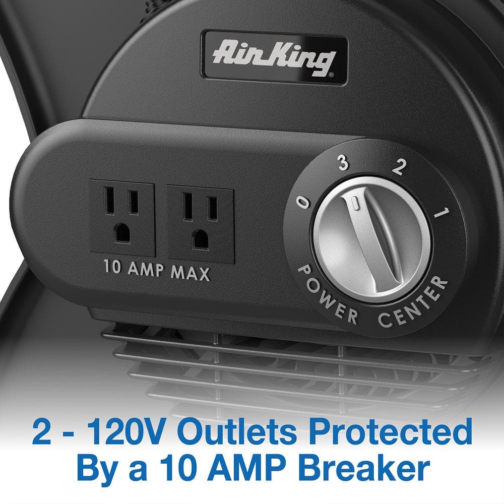 Air King 11" Black ABS Plastic Pivoting Utility Fan