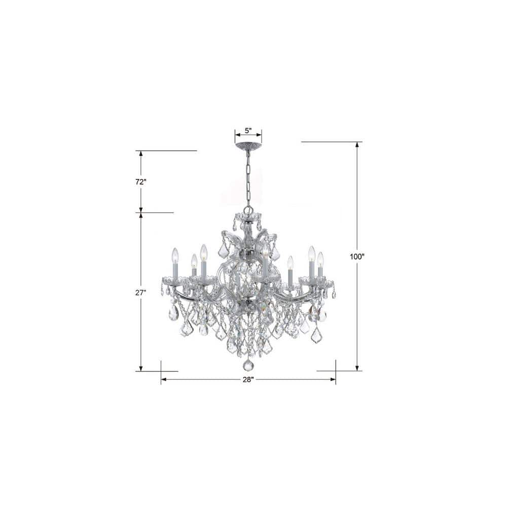 Maria Theresa 28'' Polished Chrome and Crystal 9-Light Chandelier