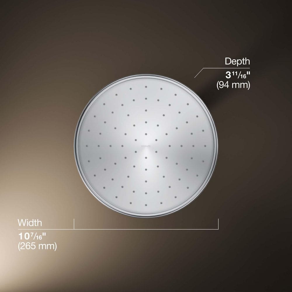 Polished Chrome 10" Ceiling Mounted Rain Shower Head