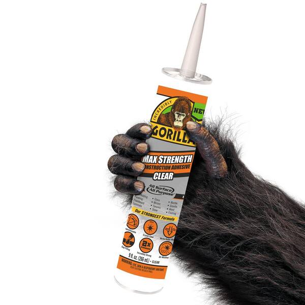 thumbnail image 2 of Gorilla Max Strength Construction Adhesive - Clear 9oz Cartridge (2-Pack) 2 of 12