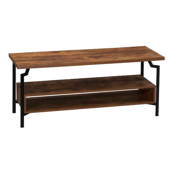 HOUSEHOLD ESSENTIALS 47 in. Crown Modern Wood TV Stand