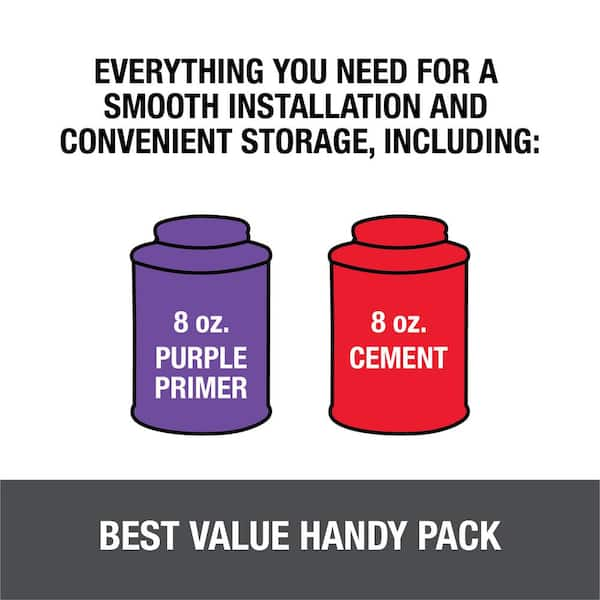 8 oz. Purple CPVC and PVC Primer and Medium Milky All-Purpose ABS, CPVC, PVC Cement Combo Pack