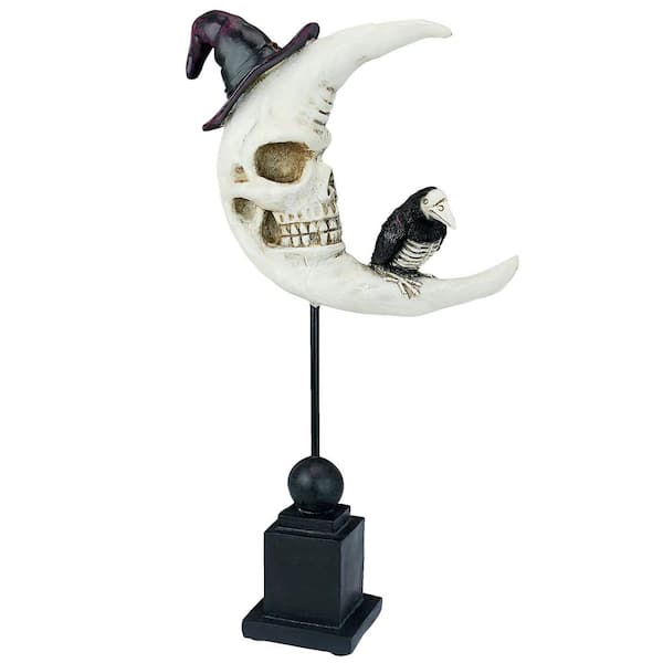 Design Toscano Warlock's Raven Moon Black and White Novelty Halloween Statue
