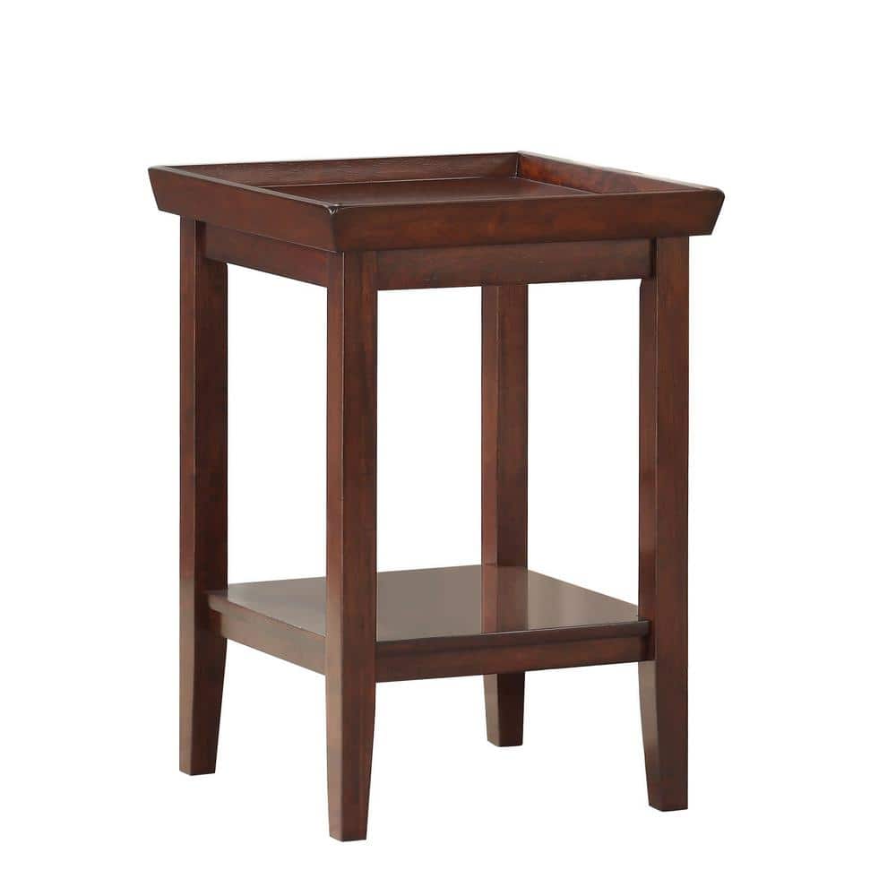 Convenience Concepts Ledgewood 18 in. Espresso 26 in. Square Wood End Table  with Shelf V2-125 The Home Depot