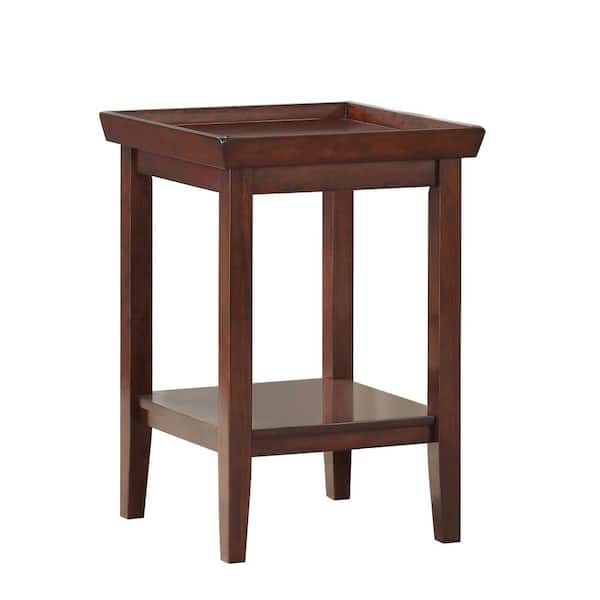 Convenience Concepts Ledgewood 18 in. Espresso 26 in. Square Wood End Table with Shelf