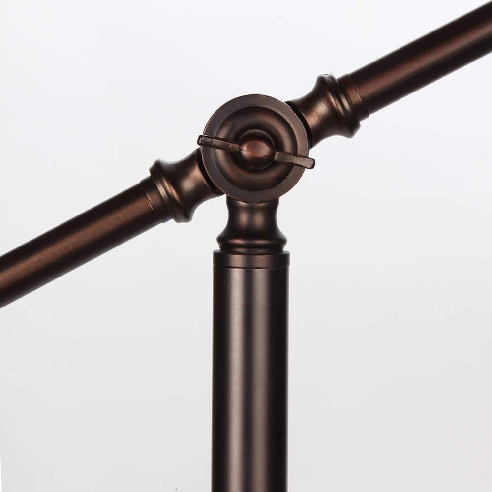 Adjustable Arc LED Floor Lamp for Kids' Room in Bronze with Beige Shade