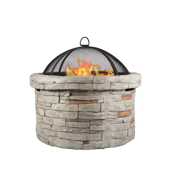 Cylinder Magnesium Oxide Coal Fire Pit, Cylinder Fire Pit Propane