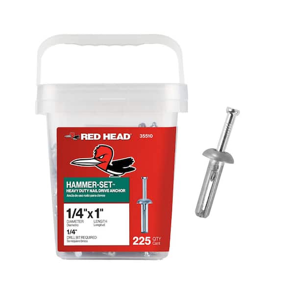 1/4 in. x 1 in. Hammer-Set Nail Drive Concrete Anchors (225-Pack)