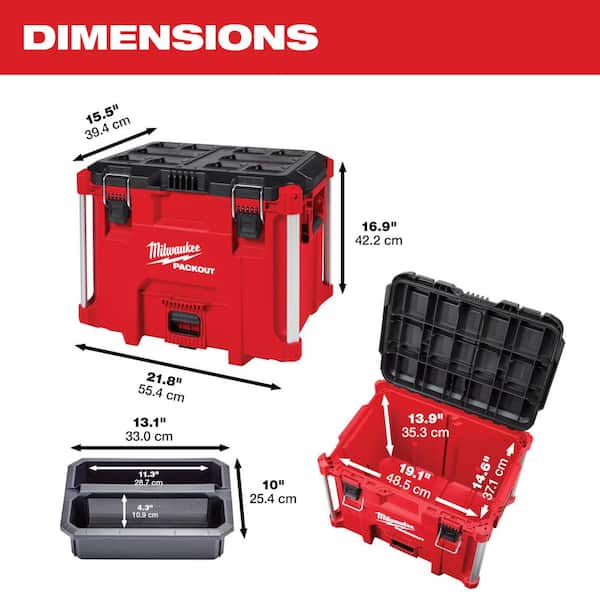 Milwaukee PACKOUT Dual Stack Top Rolling Tool Chest, 250 Lb. Capacity -  Bender Lumber Co.