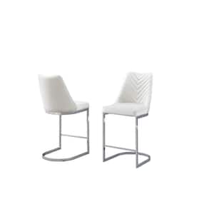 Sulma 2-piece Cream Velvet Chrome Legs (Set of 2) Chairs