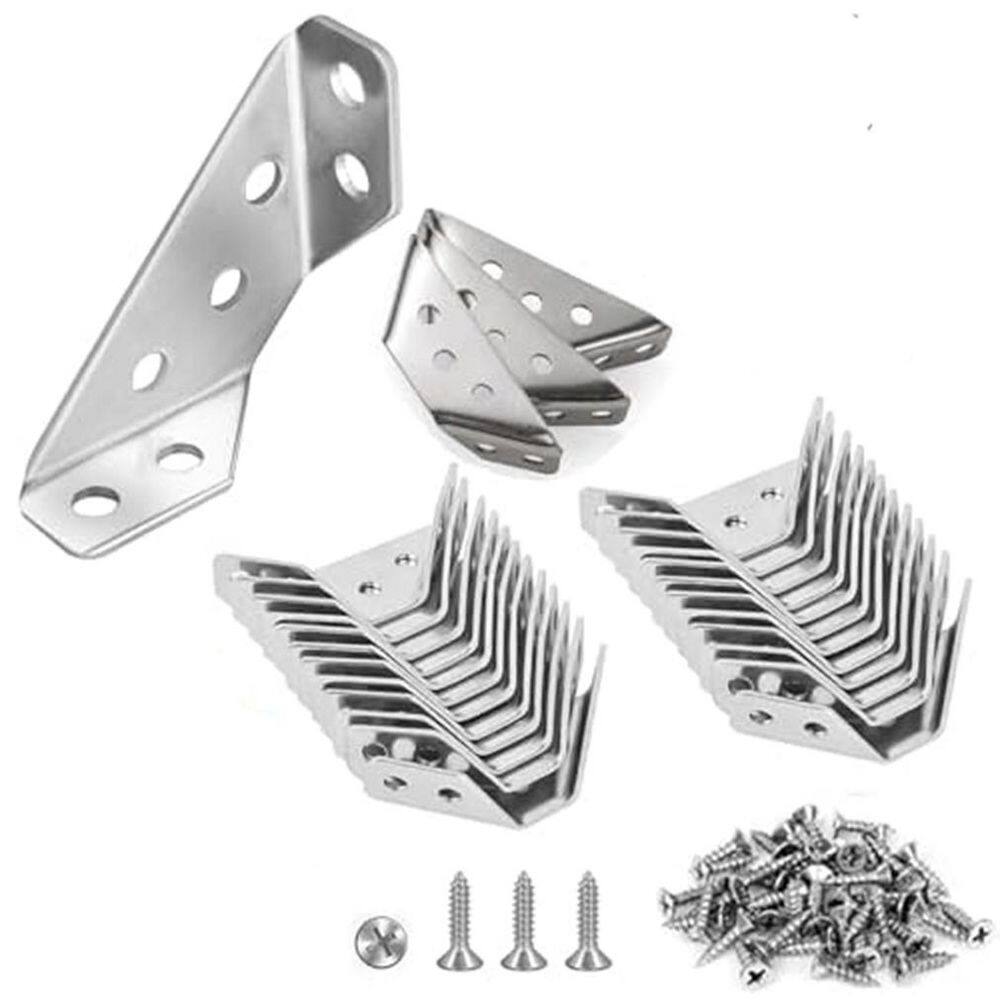 2. 56x0. 65 304 Stainless Steel L-Shape Corner Brackets for Furniture 20-Pack Durable Angle Support price history on PriceWatchPro