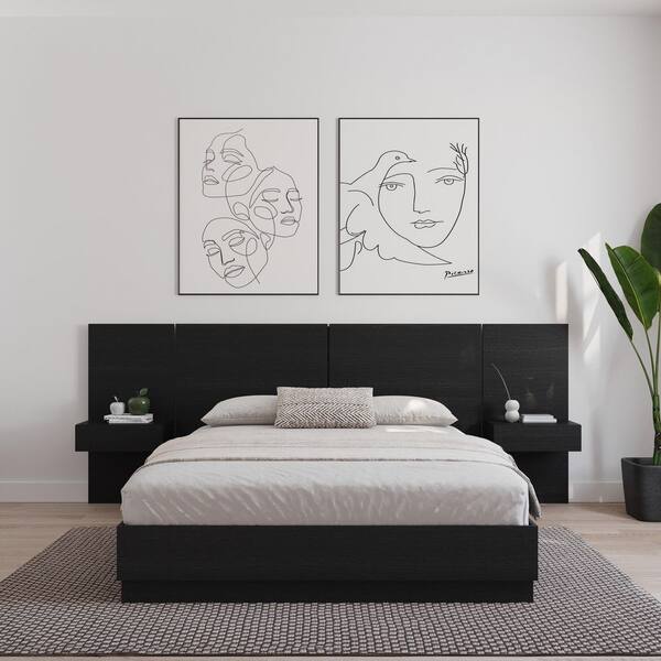 Nexera Napa 4-Piece Black Composite King Size Bedroom Set with