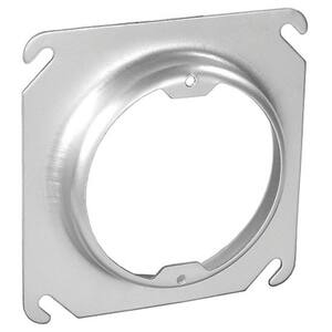 4 in. W Steel Metallic Square Cover, Raised, 5/8 in. Open with Ears 2-3/4 in. OC (1-Pack)