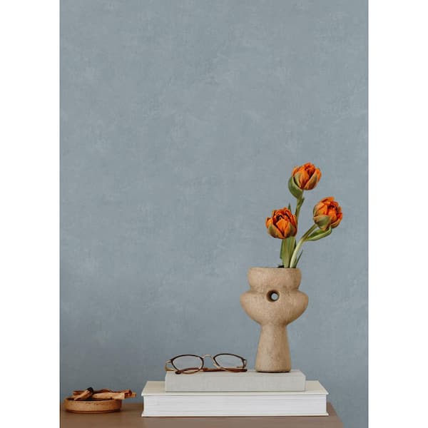 Daphne Limewash Dusty Blue Peel and Stick Wallpaper