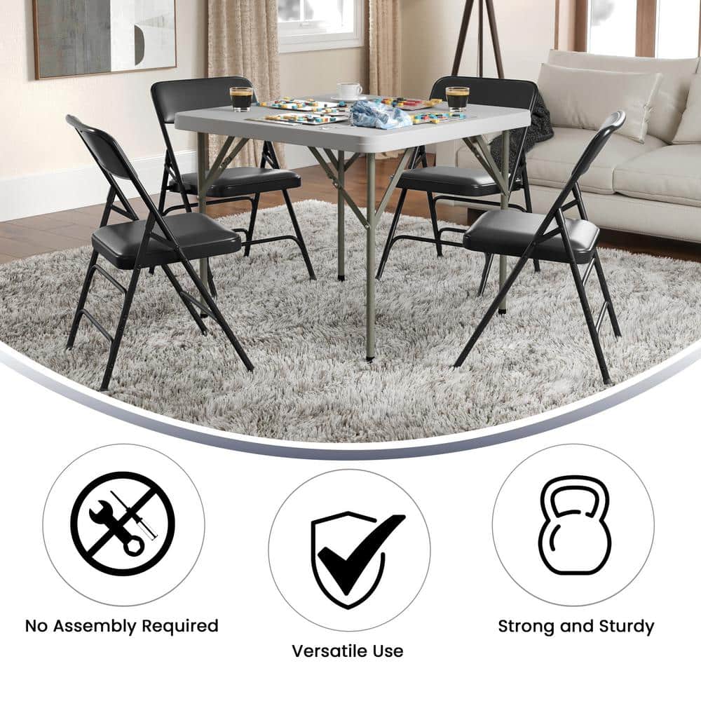 Hercules Series Black Steel Padded Folding Chair
