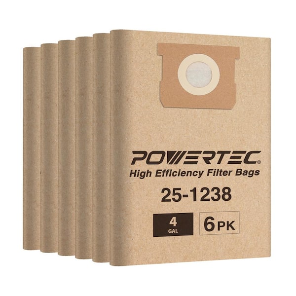 4 Gal. Vacuum Bag for Stanley 25-1238/ Porter Cable PCX18301-4B, Replacement Filter Bag for Stanley, Porter Cable (6PK)