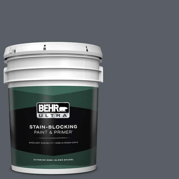 BEHR ULTRA 5 gal. #760F-6 Distant Thunder Semi-Gloss Enamel Exterior Paint & Primer