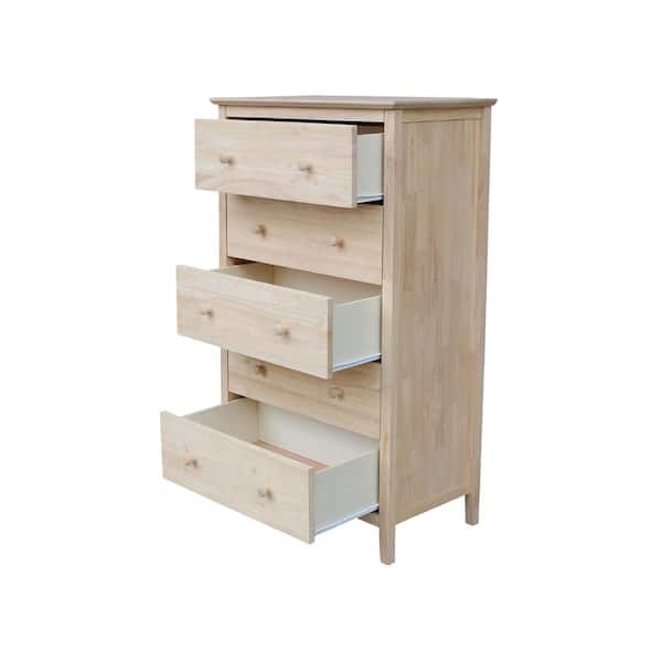 Unfinished pine wood 4 drawer chest of drawers DD102 dressing jewellery box 