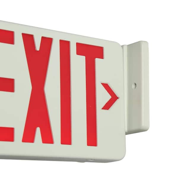 LNC Hardwired White and Red Double Face Integrated LED Exit Sign