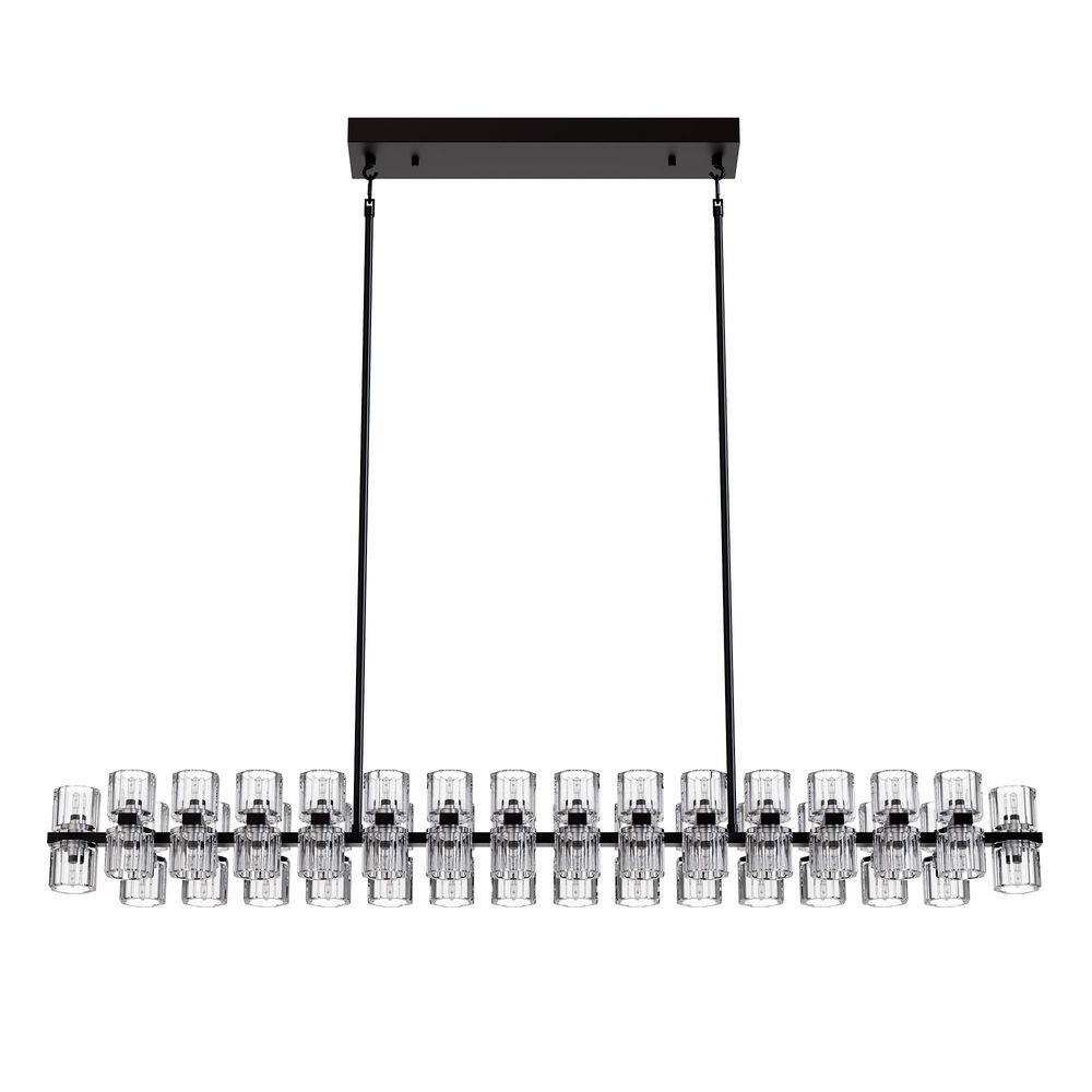 60-Light Modern Black Crystal Chandelier G4 LED 3000K Warm White Pendant Light for Dining Room Living Room price history on PriceWatchPro