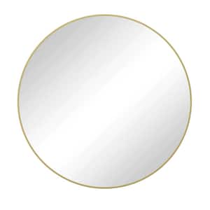 39 in. W x 39 in. H Round Metal Framed Wall-Mount Bathroom Vanity Mirror in Golden