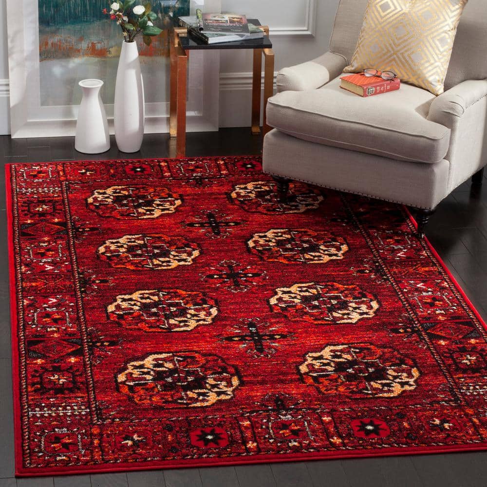 Antique Patina Red Multi Hand-Knotted Round Area Rug