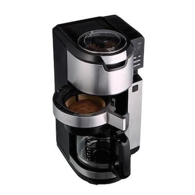 12-Cup Black Programmable Grind and Brew Coffee Maker