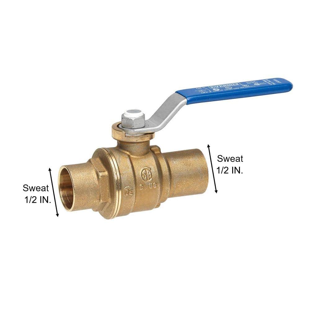 Condition photo showing New/Like New for 1/2 in. swt x 1/2 in. swt full port lead free brass ball valve