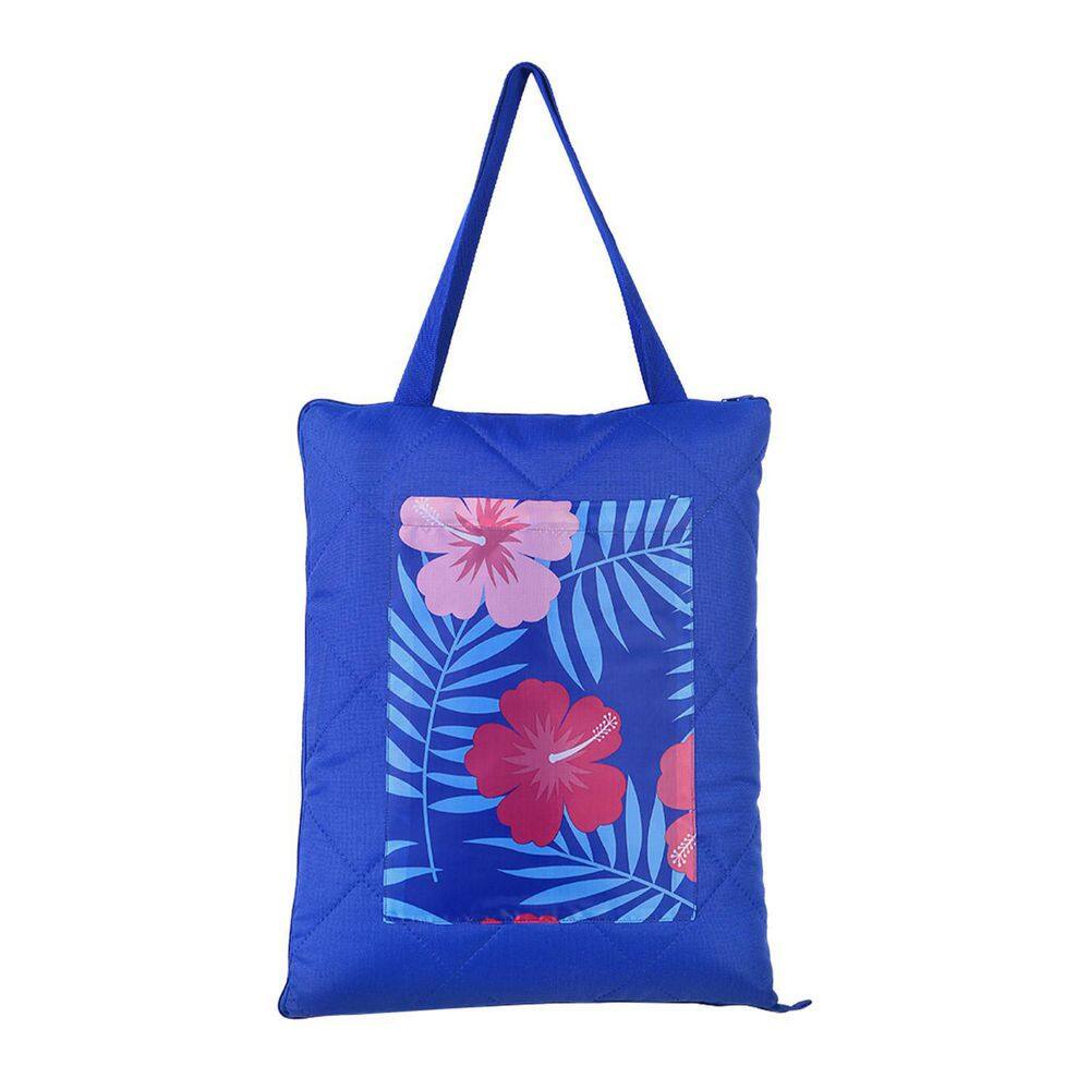 Tidoin Queen 60 in. L x 70 in. W Flower Blue Polyester Picnic Blanket