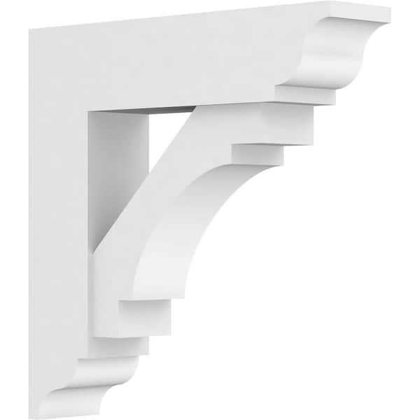 Ekena Millwork Standard Merced 3 in. W x 16 in. H x 16 in. D Signature Urethane Polyurethane Bracket With Traditional Ends