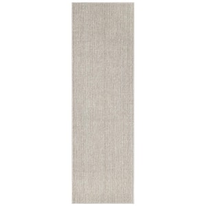 Textured Home Ivory Mocha 2 ft. x 4 ft. Solid Geometric Contemporary Area Rug