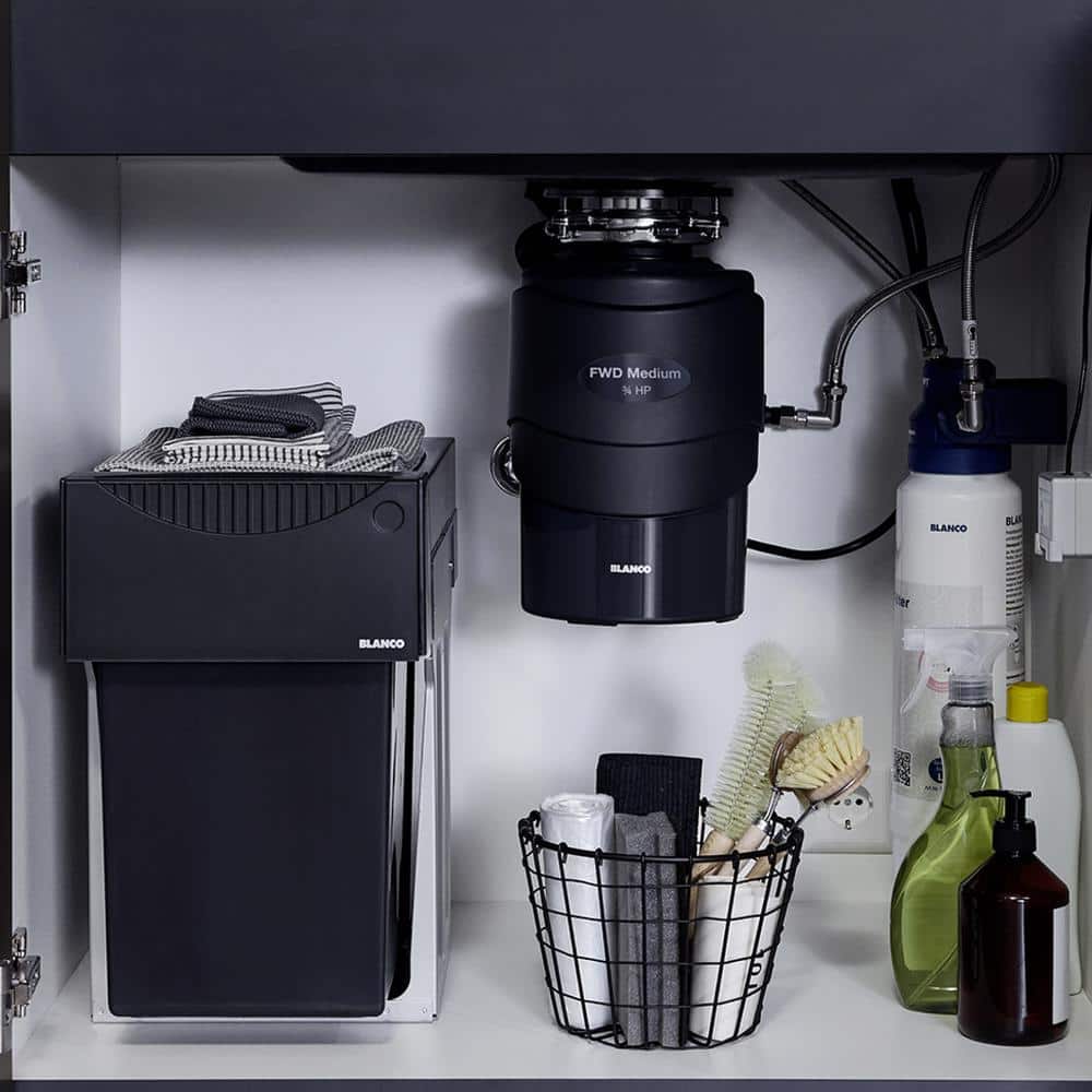 Black 3/4 HP Continuous Feed Food Waste Garbage Disposal