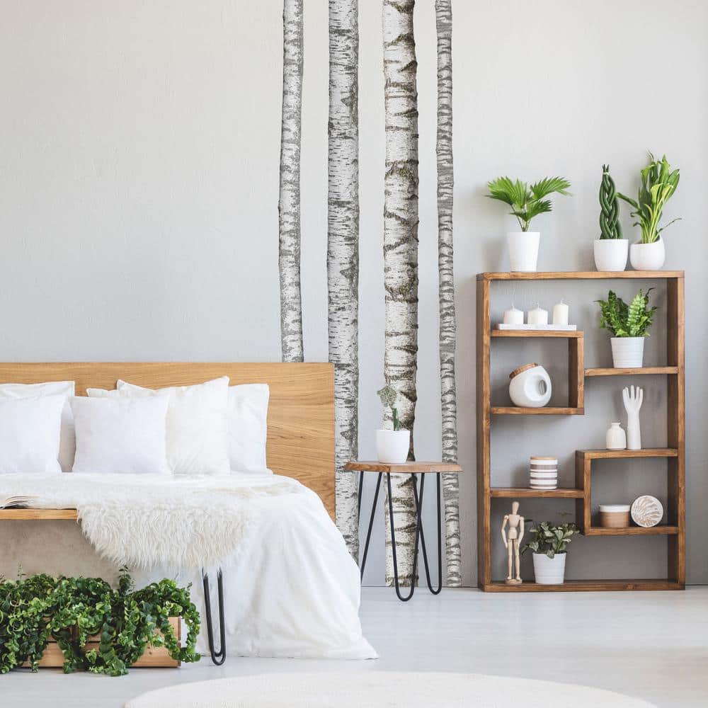 Realistic Birch Trees Peel and Stick Vinyl Wall Decal Set