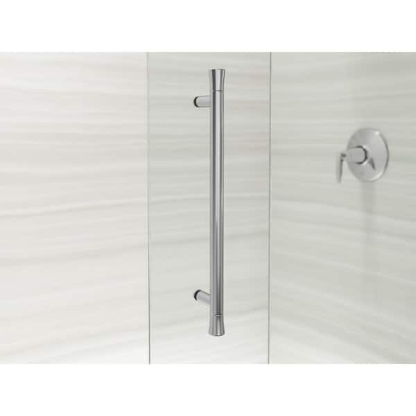 Elmbrook 55-60 in. W x 62 in. H Sliding Frameless Bathtub Door in Bright Polished Silver with Crystal Clear Glass