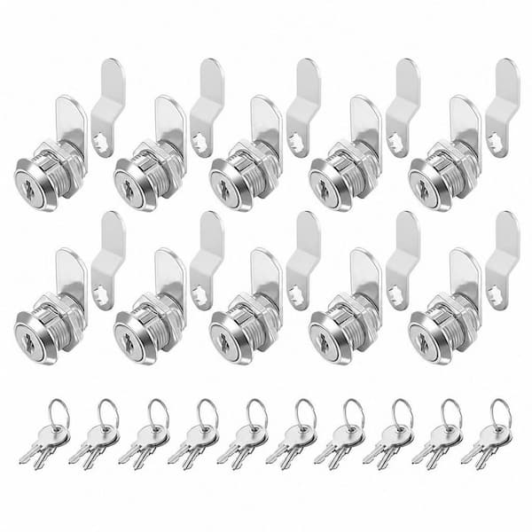 5/8 in. Keyed Alike Cabinet Cam Lock Set with Locks, Locking Plates and Keys for 3/8 in. Max Door Thickness (10-Pack)