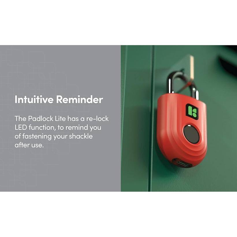 Black Smart Fingerprint Padlock with Mobile App