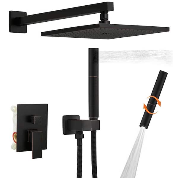 matrix decor 1-Spray Patterns with 1.75 GPM 12 in. Wall Mounted Dual Shower Heads in Spot Resist Oil Rubbed Bronze