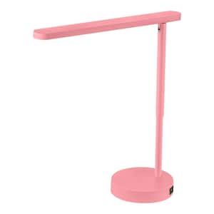 21 in. Pink Task Lamp LED with 5-Volt 2 Amp USB with Night Light