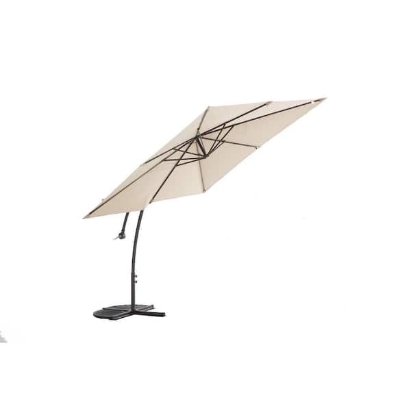Sunjoy Henry 8 ft. Aluminum Cantilever Patio Umbrella in Beige