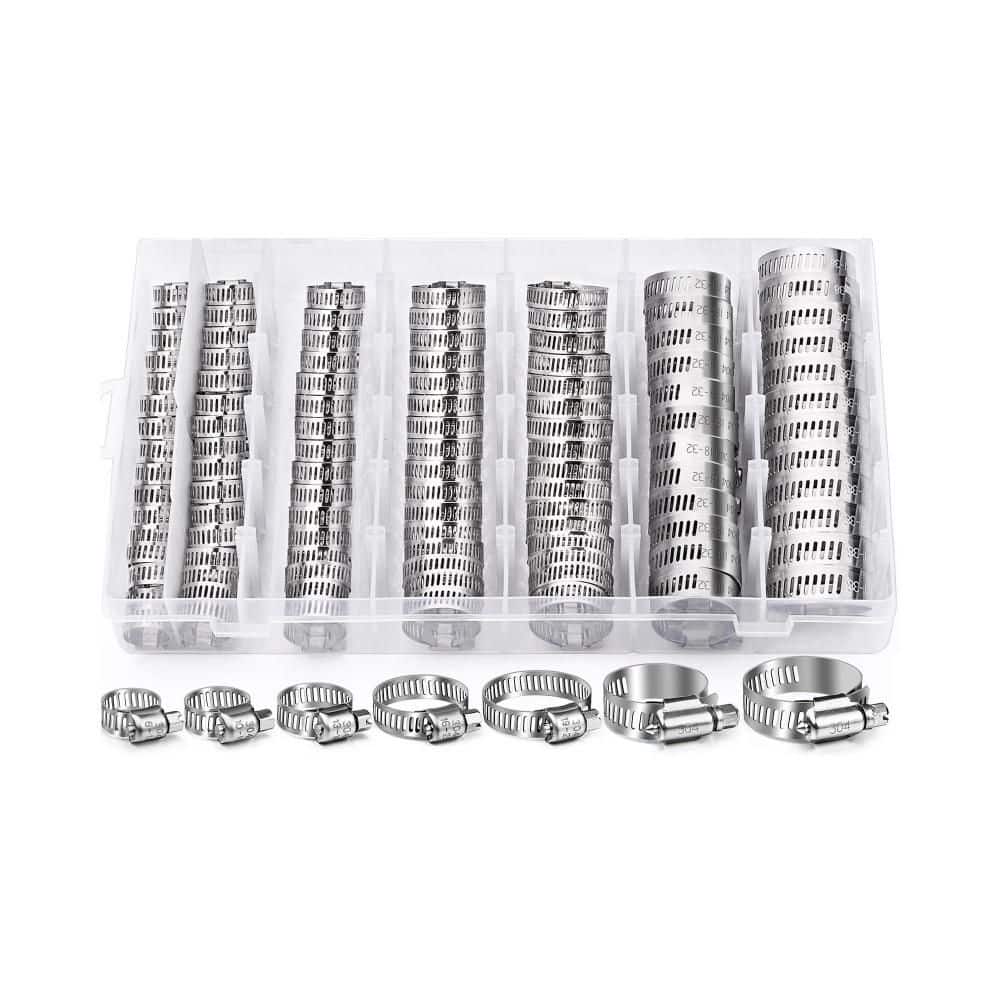 120-Pack Stainless Steel Hose Clamps Assortment, Worm Gear Clamps, Multipurpose Pipe Clips for Fuel Line, Plumbing price history on PriceWatchPro