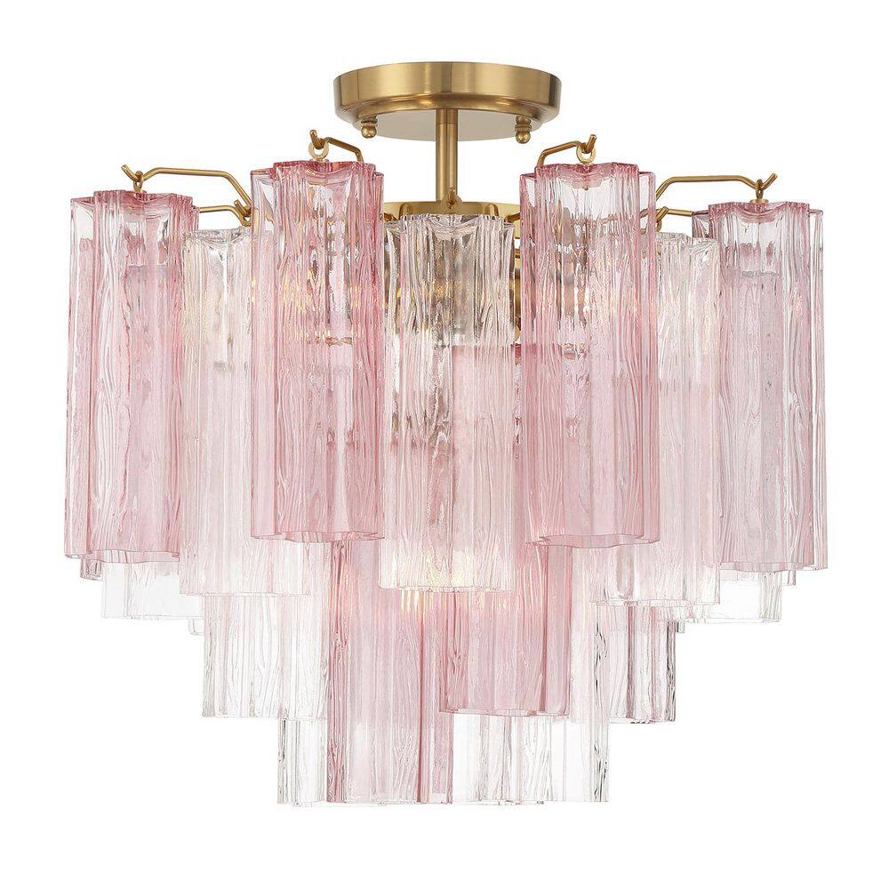 17.75 Addis 4 Light Aged Brass Semi Flush Mount price history on PriceWatchPro