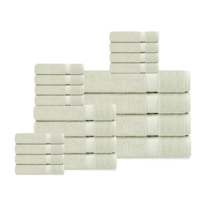 Delara Green Tint Solid 100% Organic Cotton Luxuriously Plush Towel Set 20-Pieces